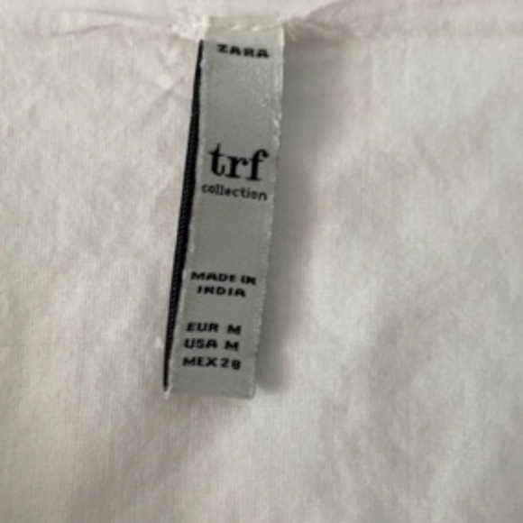 Zara White Peasant Embroidered Lightweight Gauzy Mini Dress Pom Poms& pockets M - Picture 6 of 10